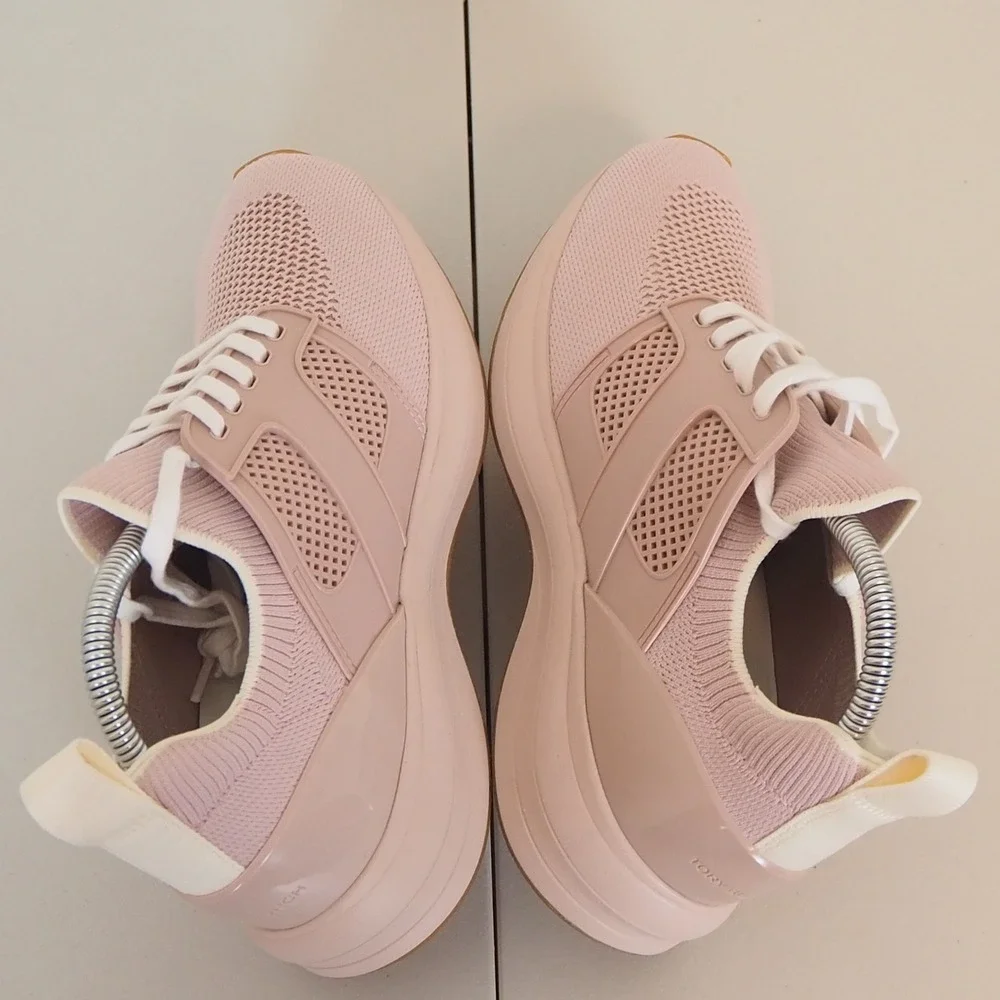 NWOB Tory Burch T Sock Knit Runner Designer‎ Sneakers Pink 136629 Women's 9.5M